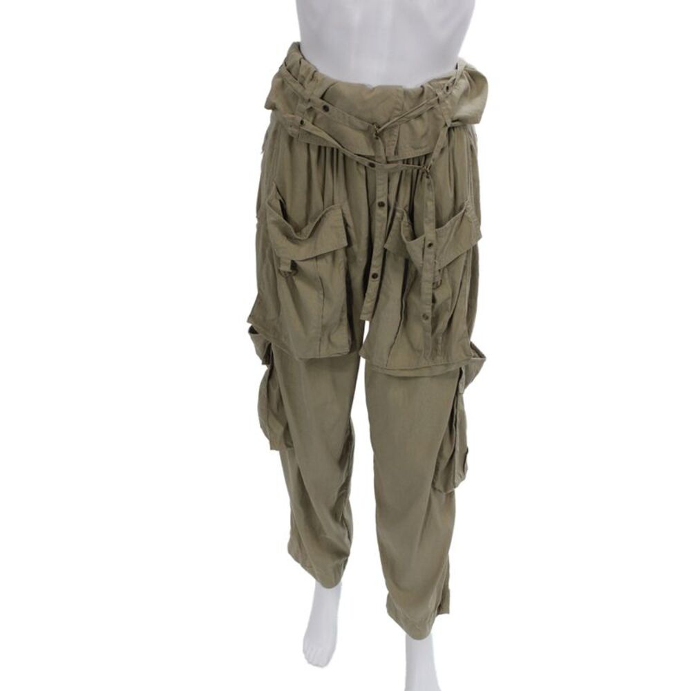 Isabel Marant Womens Cargo Pants Beige Lyocell Button Size 34